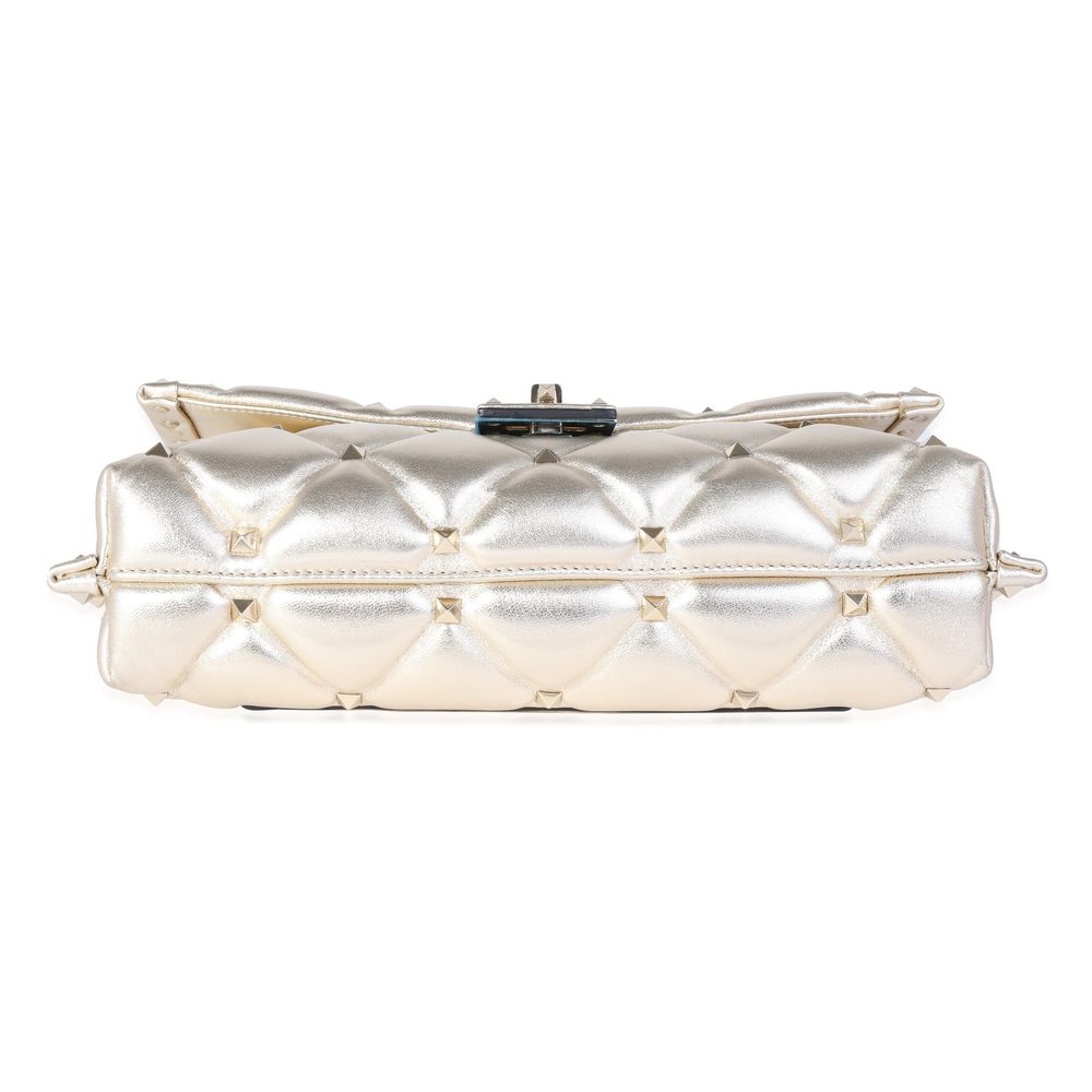 Valentino Metallic Gold Lambskin Rockstud Spike Convertible Bag - Picture 5 of 8
